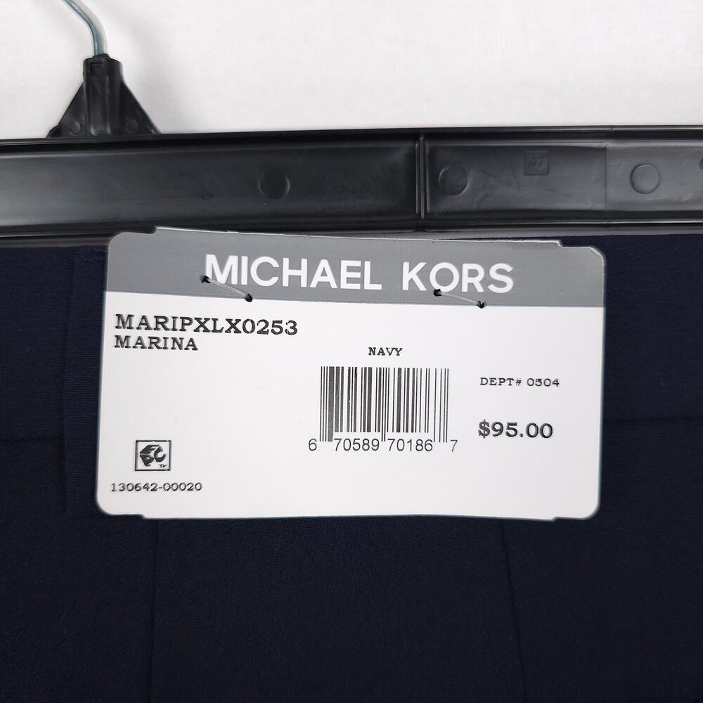 Michael Kors Mens Classic Fit Dress Pants 36x30 Navy Blue Solid Stretch Pleated - Picture 11 of 12